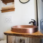 Bathroom sink at a lodging dome