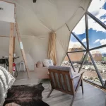 Interior view of a vacation rental dome